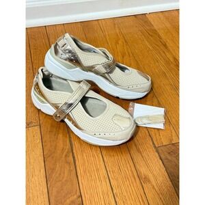 Tony Little Cheeks Fit Body Womens Fitness Shoes Gold Beige Mary Jane‎ Size 6.5
